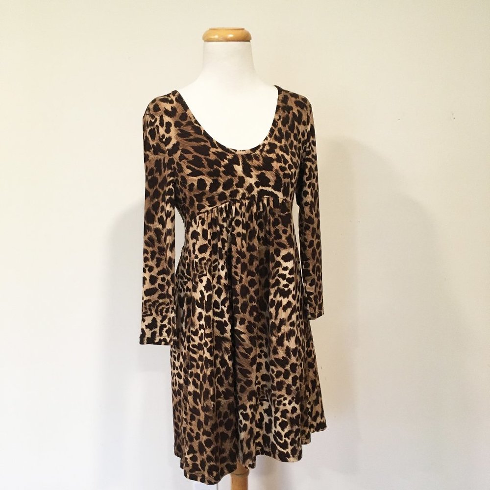 Michael Kors Leopard Print Knit Dress XS